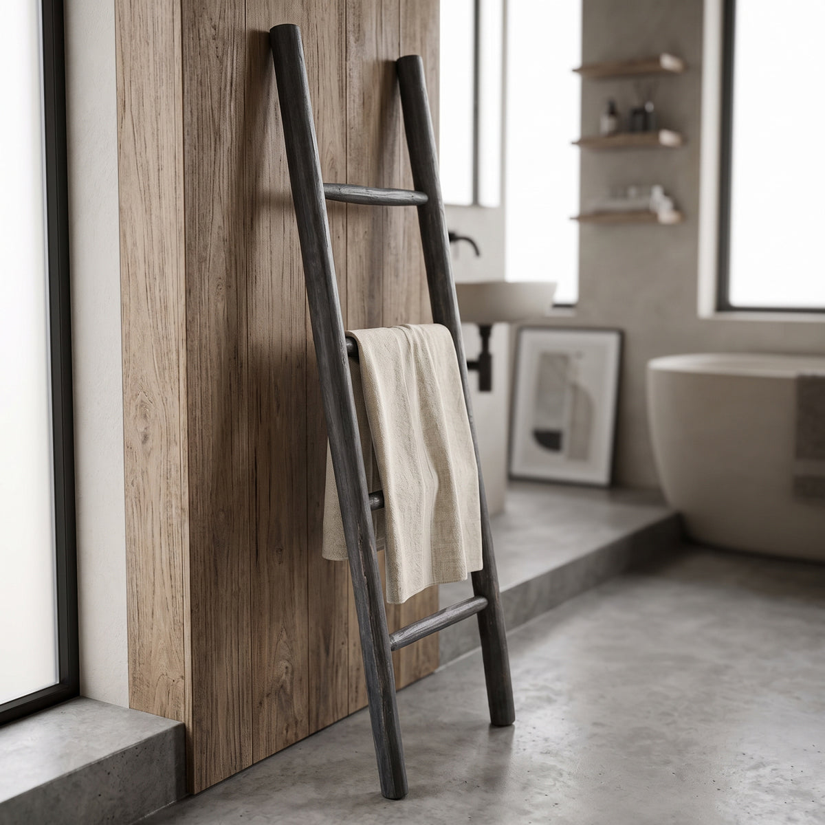 Negru | SKU: 336-000039 | Scară decorativă Morjeve, 45x6x150 cm, varianta Negru, produs pentru amenajarea locuinței, disponibil online în România la CasaMob