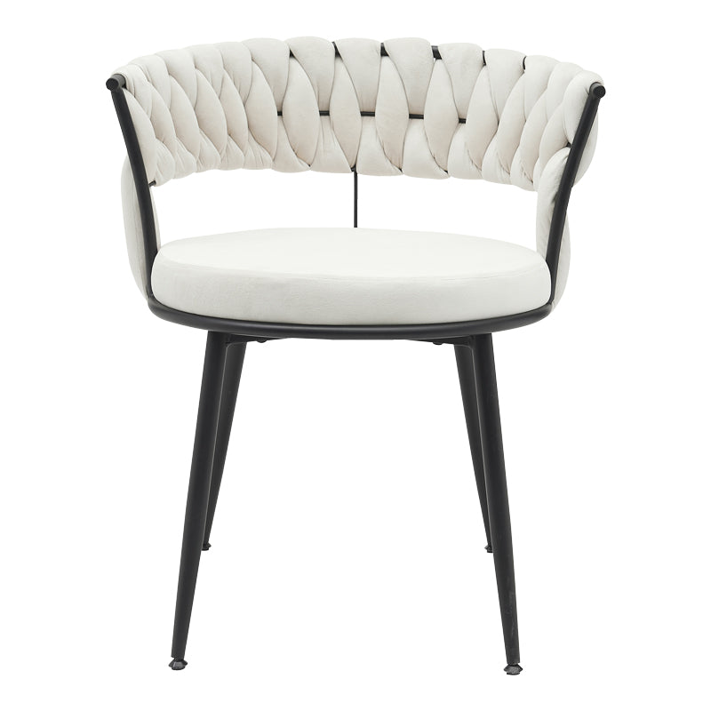 Scaun Alkia din catifea, bej, 60x57x68 cm, perspectiva suplimentara
