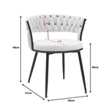 Scaun Alkia din catifea, bej, 60x57x68 cm