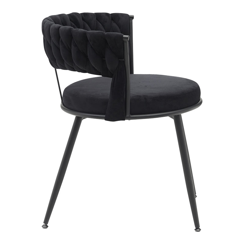 Scaun Alkia din catifea, neagra, 60x57x68 cm
