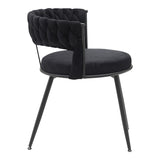 Scaun Alkia din catifea, neagra, 60x57x68 cm