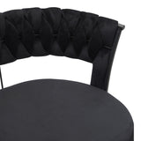 Scaun Alkia din catifea, neagra, 60x57x68 cm