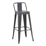 Scaun cu spatar Utopia metalic, Antracit - Verde, 42x42x97 cm - Antracit