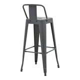 Scaun cu spatar Utopia metalic, Antracit - Verde, 42x42x97 cm - Antracit