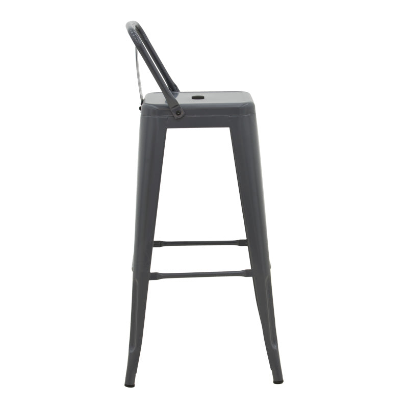 Scaun cu spatar Utopia metalic, Antracit - Verde, 42x42x97 cm - Antracit