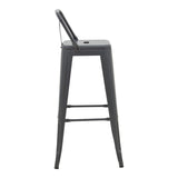 Scaun cu spatar Utopia metalic, Antracit - Verde, 42x42x97 cm - Antracit