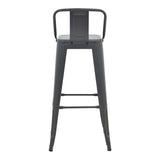 Scaun cu spatar Utopia metalic, Antracit - Verde, 42x42x97 cm - Antracit