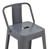 Scaun cu spatar Utopia metalic, Antracit - Verde, 42x42x97 cm - Antracit