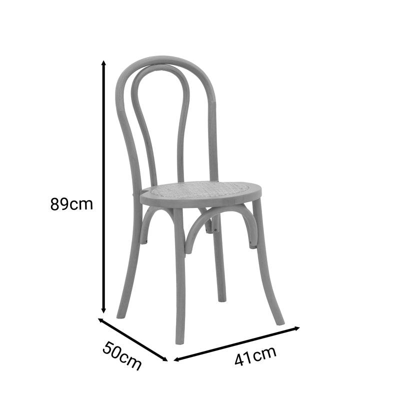 Scaun Azhel, Alb - Natural, 41x50x89 cm - Alb