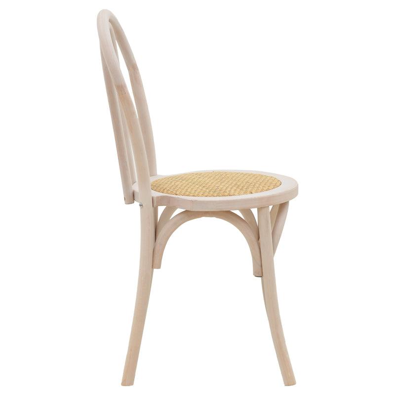 Scaun Azhel, Alb - Natural, 41x50x89 cm - Alb