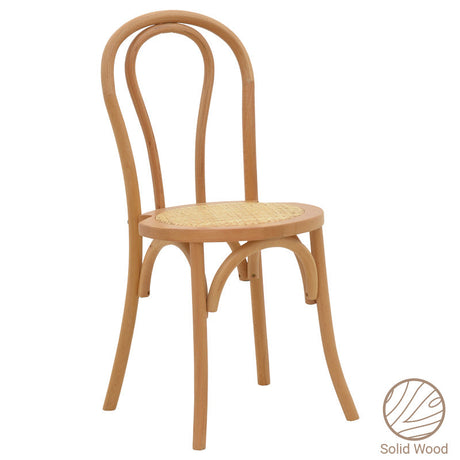 Scaun Azhel, Alb - Natural, 41x50x89 cm