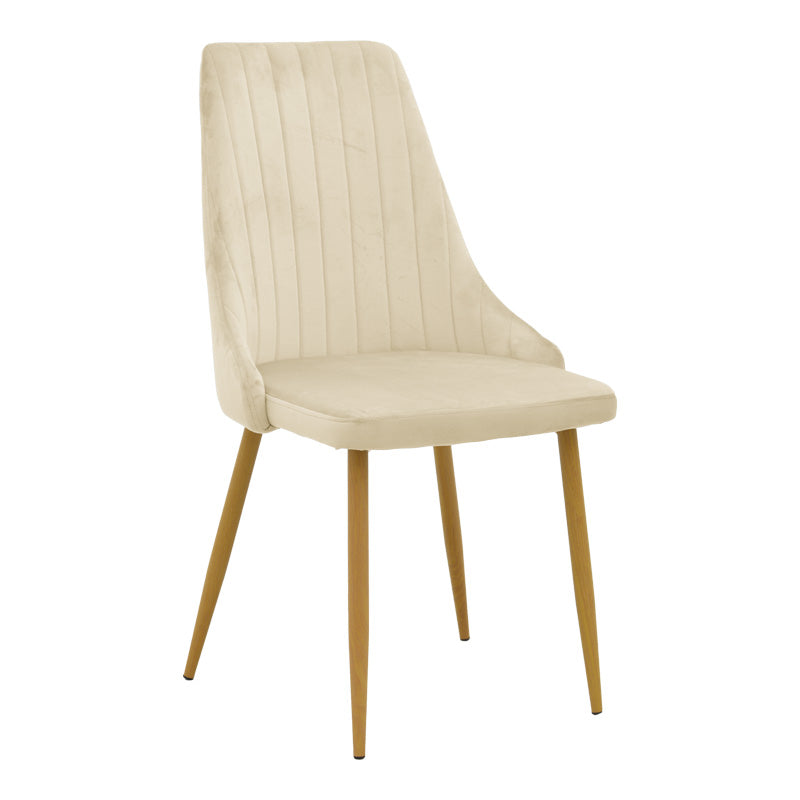 Scaun Azori by, tesatura catifea bej, natur, 49x55x85 cm - Scaun Azori by, tesatura catifea bej, natur, 49x55x85 cm