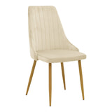 Scaun Azori by, tesatura catifea bej, natur, 49x55x85 cm - Scaun Azori by, tesatura catifea bej, natur, 49x55x85 cm