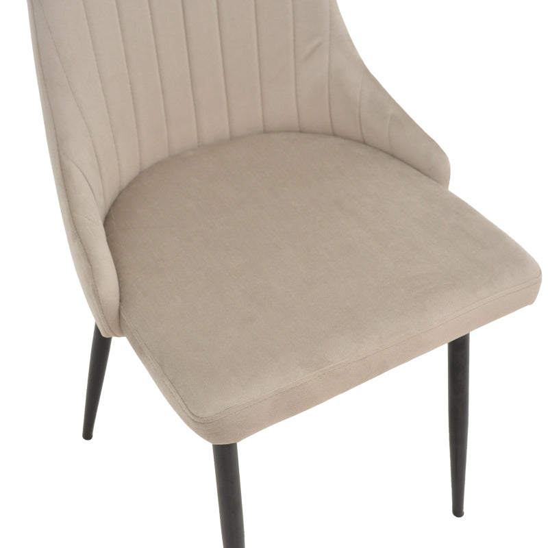 Scaun Azori catifea, bej-Gri, 49x55x85 cm