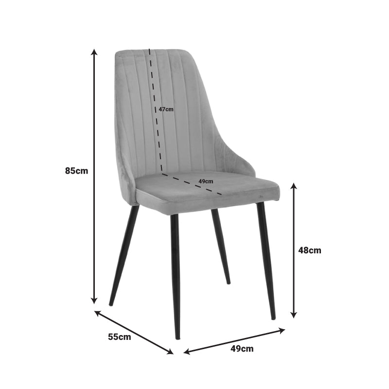 Scaun Azori catifea, bej-Gri, 49x55x85 cm