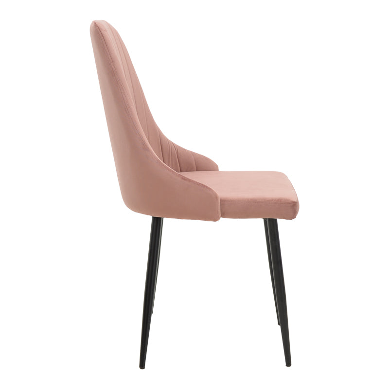 Scaun Azori catifea mar putred, Roz, 49x55x85 cm