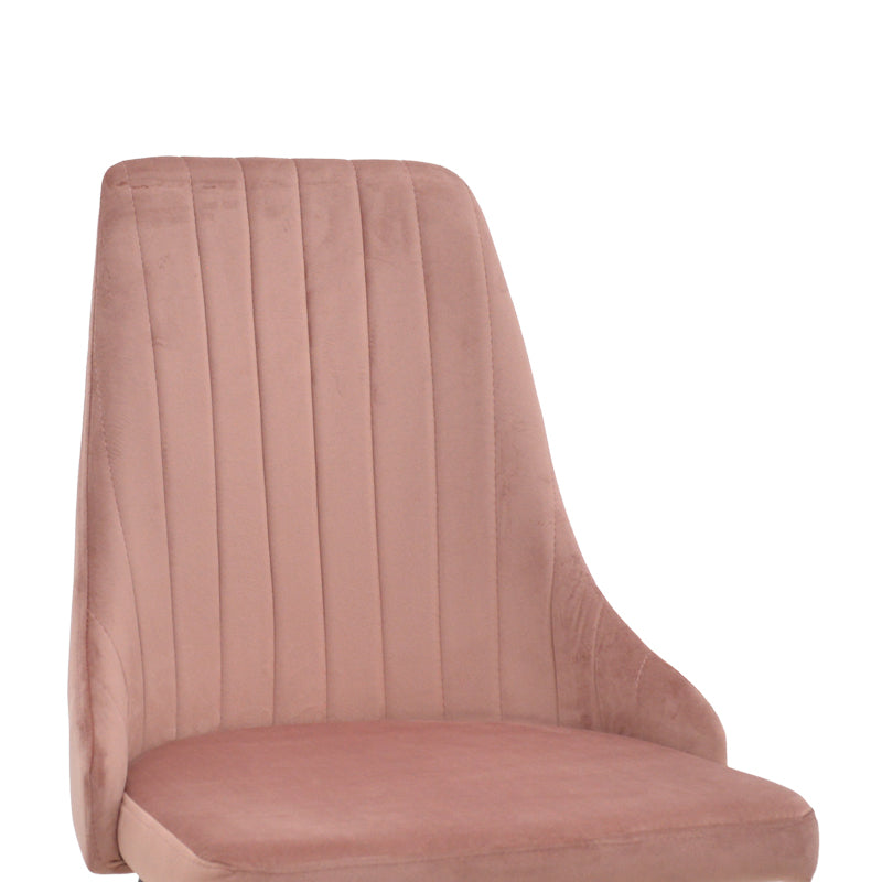 Scaun Azori catifea mar putred, Roz, 49x55x85 cm