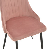 Scaun Azori catifea mar putred, Roz, 49x55x85 cm