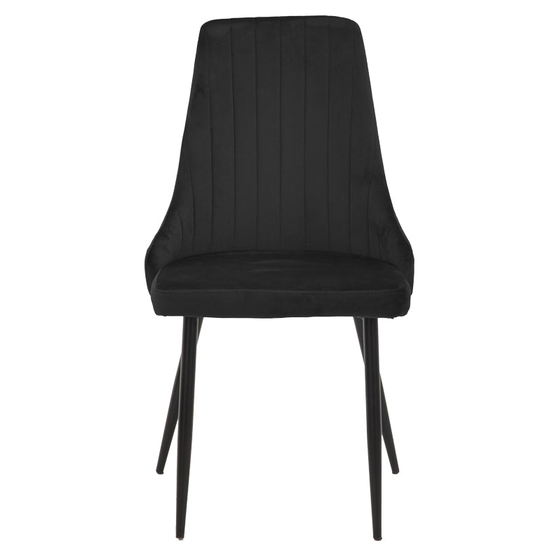 Scaun Azori, Catifea, Negru, 49x55x85 cm