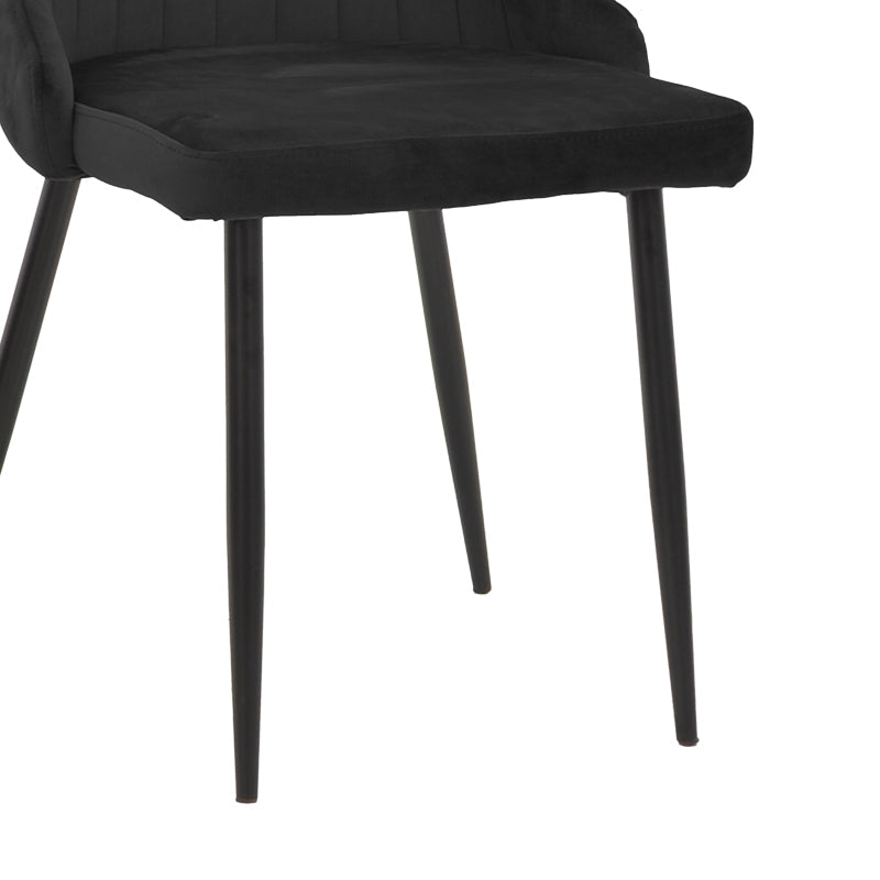 Scaun Azori, Catifea, Negru, 49x55x85 cm