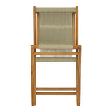 Scaun Banou pliabil lemn de tec si frânghie, neagra, 52x58x88 cm