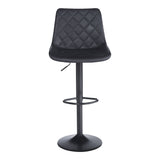 Scaun bar ajustabil Libra, Metal, Negru, 49x55x115 cm