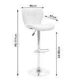 Scaun bar Coozy metal, reglabil pe inaltime, 47x45x90 cm - Argintiu