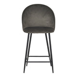 Scaun bar cu funcție ajustabilă Perch, Metal & Catifea, Negru - Antracit, 50x43x99 cm