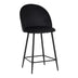 Scaun bar cu funcție reglabilă Perch, Catifea, Metal, Crem - Negru, 50x43x99 cm
