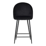 Scaun bar cu funcție reglabilă Perch, Catifea, Metal, Crem - Negru, 50x43x99 cm - Negru