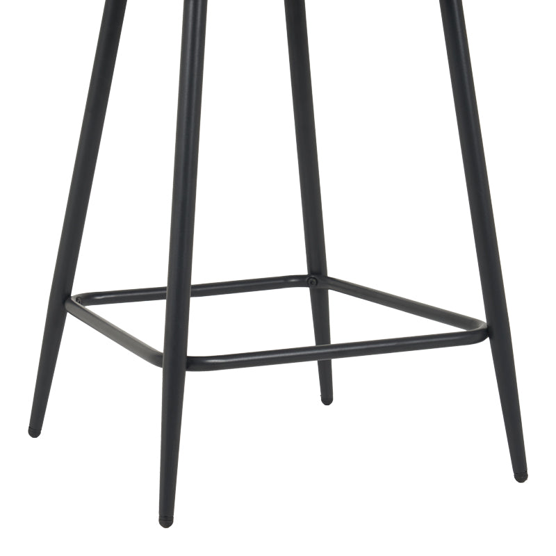 Scaun bar cu funcție reglabilă Perch, Catifea, Metal, Crem - Negru, 50x43x99 cm - Negru