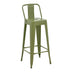 Scaun bar cu spătar Utopia, verde măslinie, metalic, 42x42x97 cm