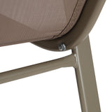Scaun de bar mediu Calan, metal si textilena, Gri inchis - Maro inchis - Maro deschis, 55x70x114 cm - Maro deschis