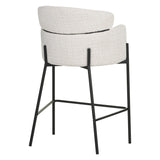 Scaun de bar Tolerse, stofa si metal, 55x60x97 cm - Bej