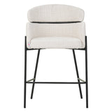Scaun de bar Tolerse, stofa si metal, 55x60x97 cm - Bej