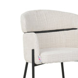 Scaun de bar Tolerse, stofa si metal, 55x60x97 cm - Bej