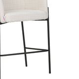 Scaun de bar Tolerse, stofa si metal, 55x60x97 cm - Bej