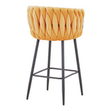 Scaun de bar Vivian, catifea si metal, 57x50x100 cm - Galben