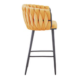 Scaun de bar Vivian, catifea si metal, 57x50x100 cm - Galben