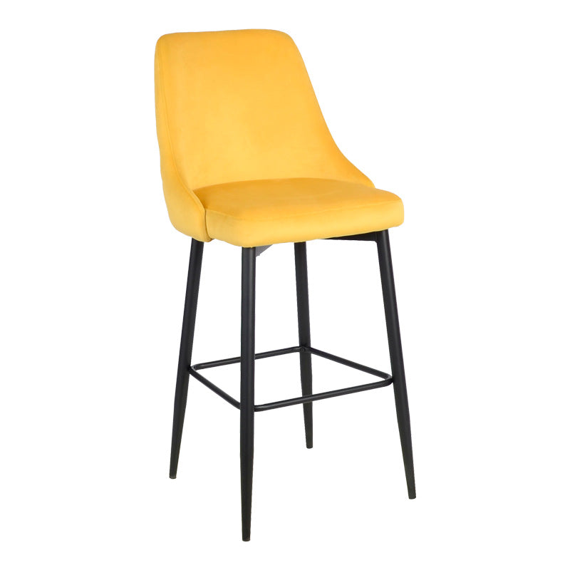 Scaun de bar Zedna, catifea si metal, 52x57x111 cm - Scaun de bar Zedna, catifea si metal, 52x57x111 cm