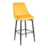 Scaun de bar Zedna, catifea si metal, 52x57x111 cm - Scaun de bar Zedna, catifea si metal, 52x57x111 cm