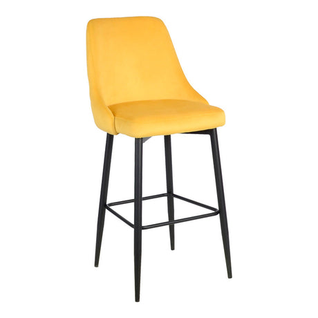 Scaun de bar Zedna, catifea si metal, 52x57x111 cm