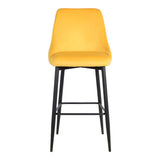 Scaun de bar Zedna, catifea si metal, 52x57x111 cm - Galben