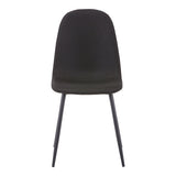 Scaun Bella Gri deschis cu-metal, Natural, 43x52x88 cm - Negru