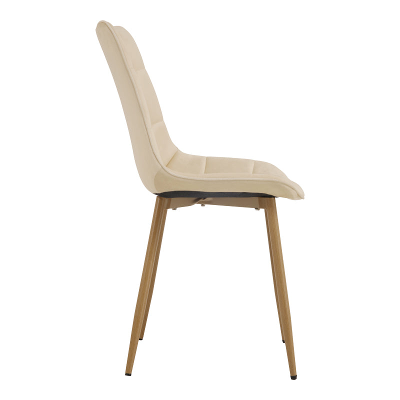 Scaun Berne, picioare natur, catifea, Diverse culori, 53x57x87 cm - Crem | SKU: 327-000080 | Scaun Berne, picioare natur, catifea, 53x57x87 cm, varianta Crem, produs pentru amenajarea locuinței, disponibil online în România la CasaMob
