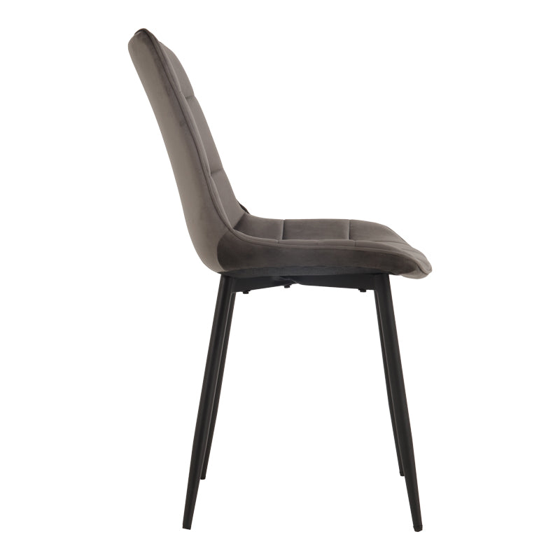 Scaun Berne, picioare negre, catifea, Diverse culori, 53x57x87 cm - Gri închis | SKU: 327-000077 | Scaun Berne, picioare negre, catifea, 53x57x87 cm, varianta Gri închis, produs pentru amenajarea locuinței, disponibil online în România la CasaMob