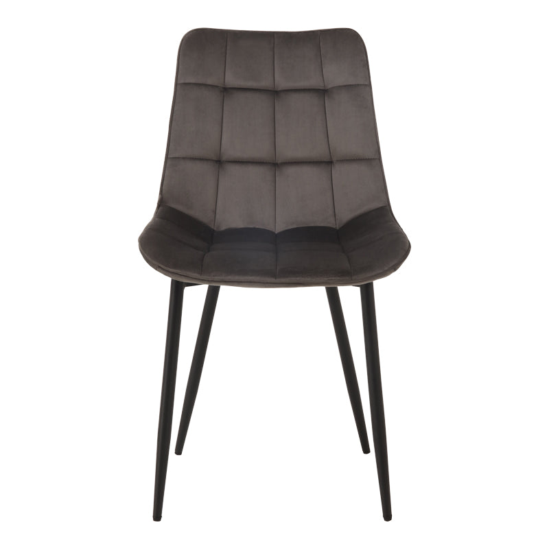 Scaun Berne, picioare negre, catifea, Diverse culori, 53x57x87 cm - Gri închis | SKU: 327-000077 | Scaun Berne, picioare negre, catifea, 53x57x87 cm, varianta Gri închis, produs pentru amenajarea locuinței, disponibil online în România la CasaMob