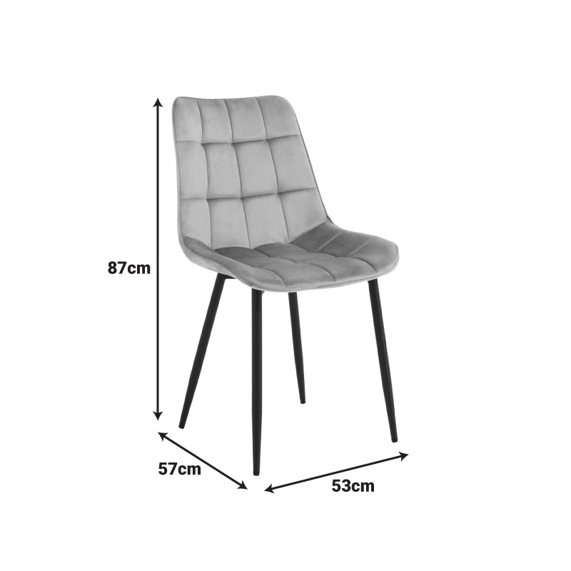 Scaun Berne, picioare negre, catifea, Diverse culori, 53x57x87 cm - Gri închis | SKU: 327-000077 | Scaun Berne, picioare negre, catifea, 53x57x87 cm, varianta Gri închis, produs pentru amenajarea locuinței, disponibil online în România la CasaMob