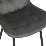 Scaun Berne, Velur, Gri Antracit, 53x62x84 cm - Antracit