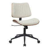 Scaun birou Amani cu ergonomie, Lemn, Nuc & Bej, 52x54x90 cm - Scaun birou Amani cu ergonomie, Lemn, Nuc & Bej, 52x54x90 cm